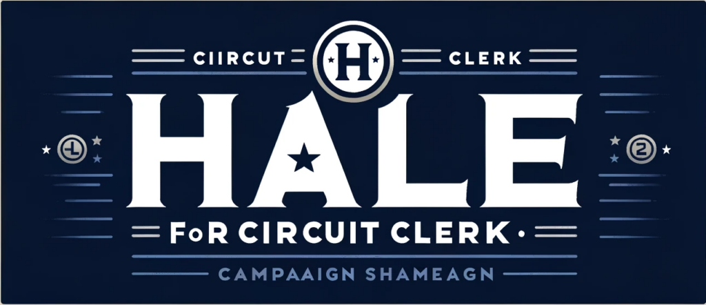 professional logo for a circuit clerk campaign website.